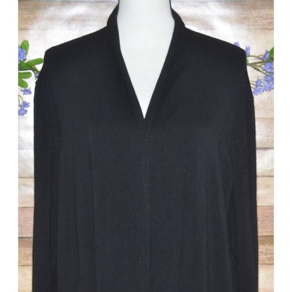 Lane Bryant Women Longline Duster Sweater Plus Size 18W 20W Black Striped Open - Picture 5 of 11